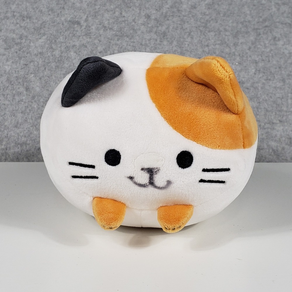 Corocoro Life Unisex Plush Calico Cat Round Small White Orange Black Kawaii